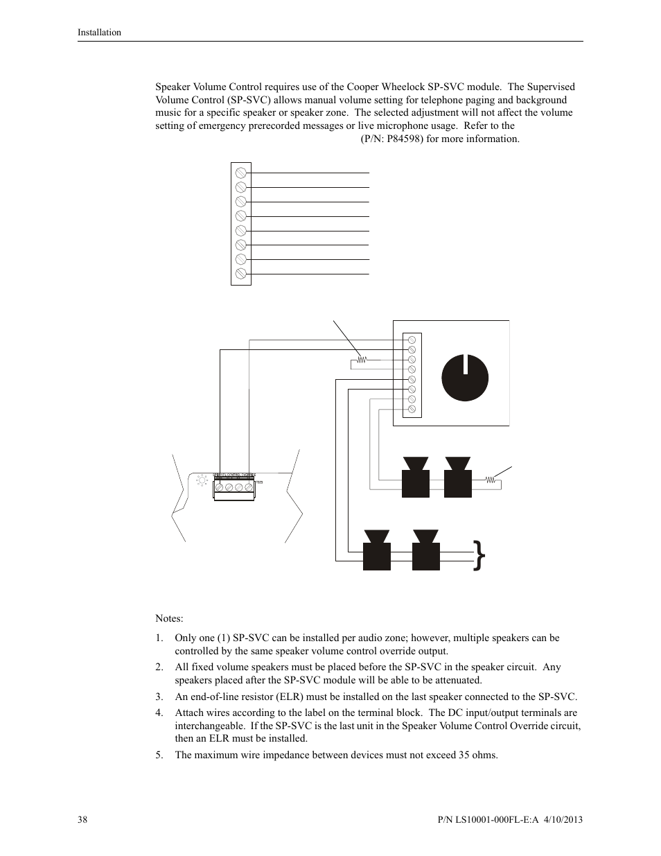 4 speaker volume control, Speaker volume control | Fire-Lite ECC-50/100E Emergency Command Center User Manual | Page 38 / 108