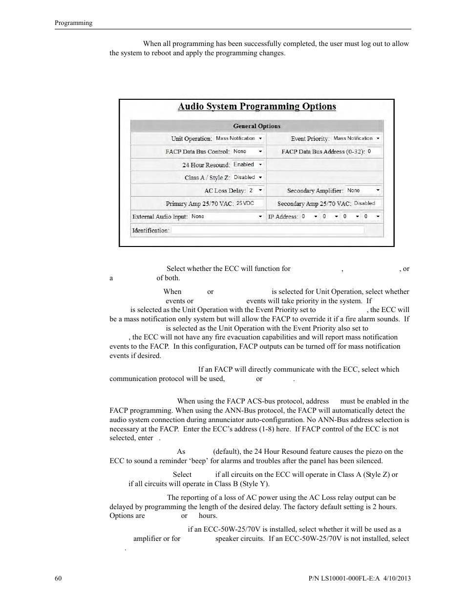 2 general/nac options, General options, General/nac options | Fire-Lite ECC-50/100E Emergency Command Center User Manual | Page 60 / 108