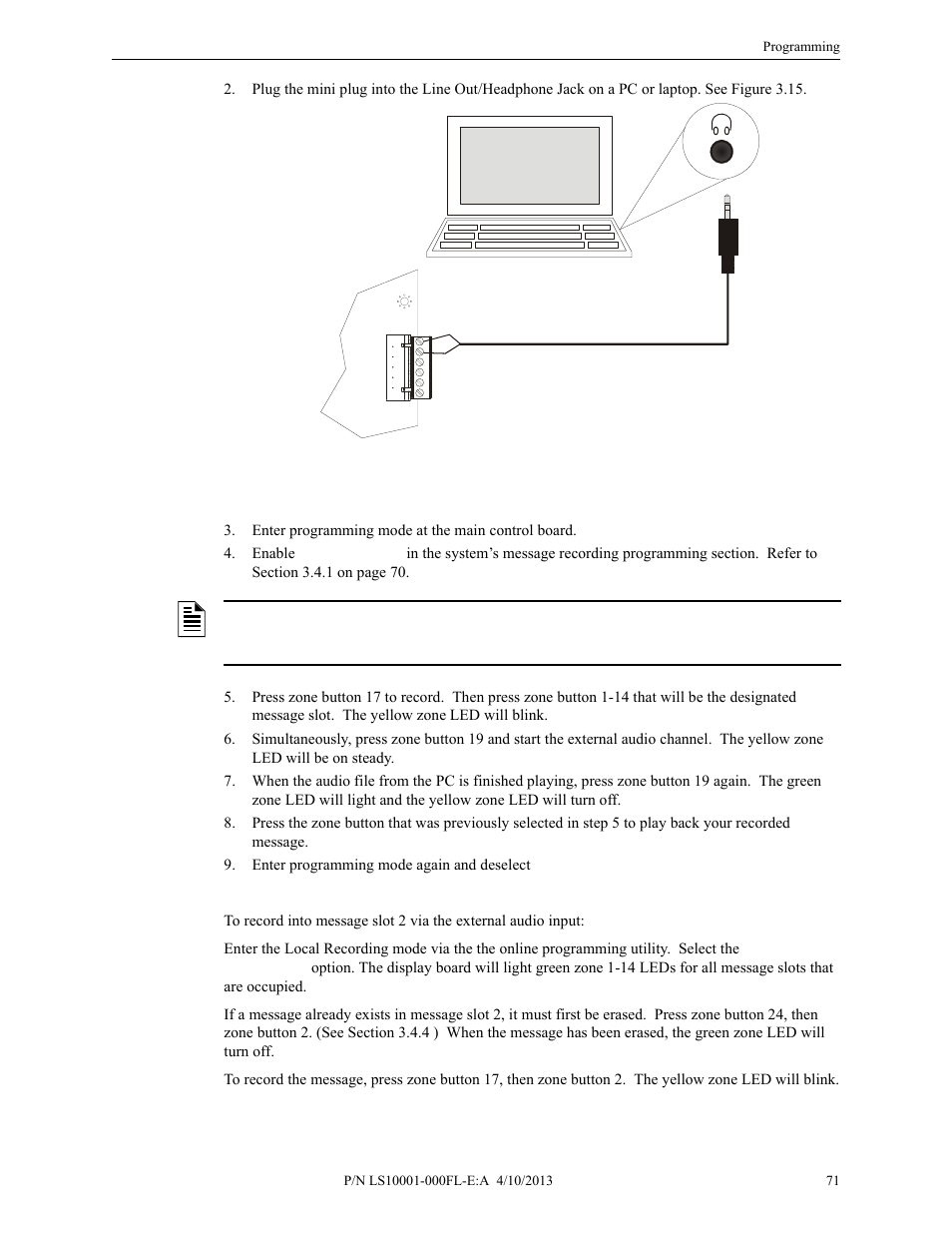 Recording with external audio - example | Fire-Lite ECC-50/100E Emergency Command Center User Manual | Page 71 / 108