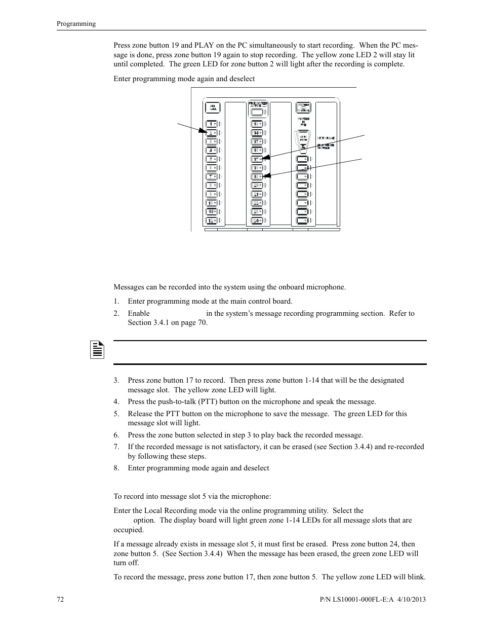 3 microphone, Recording with microphone - example, Microphone | Fire-Lite ECC-50/100E Emergency Command Center User Manual | Page 72 / 108