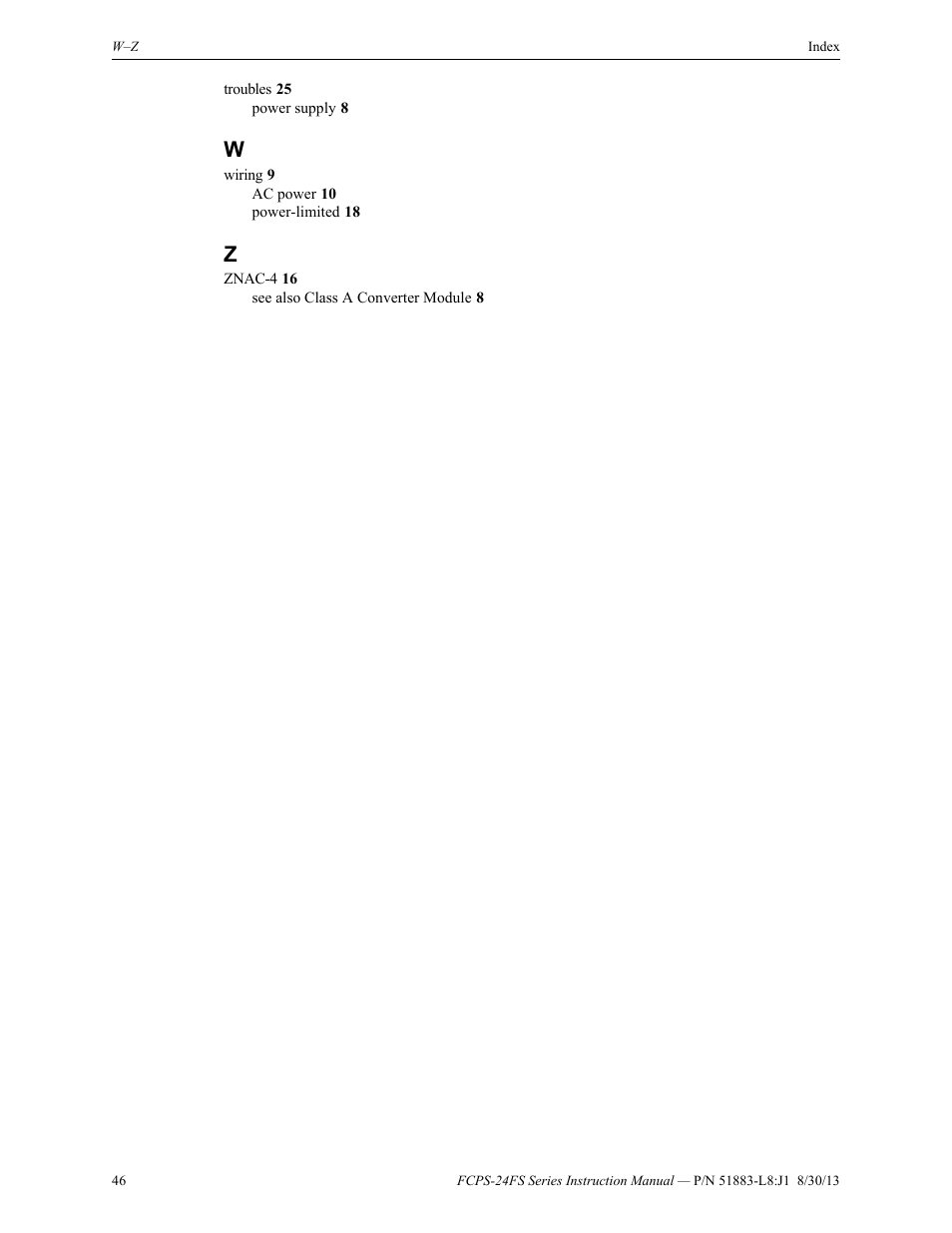 Fire-Lite FCPS Series Field Charger/Power Supply User Manual | Page 46 / 48