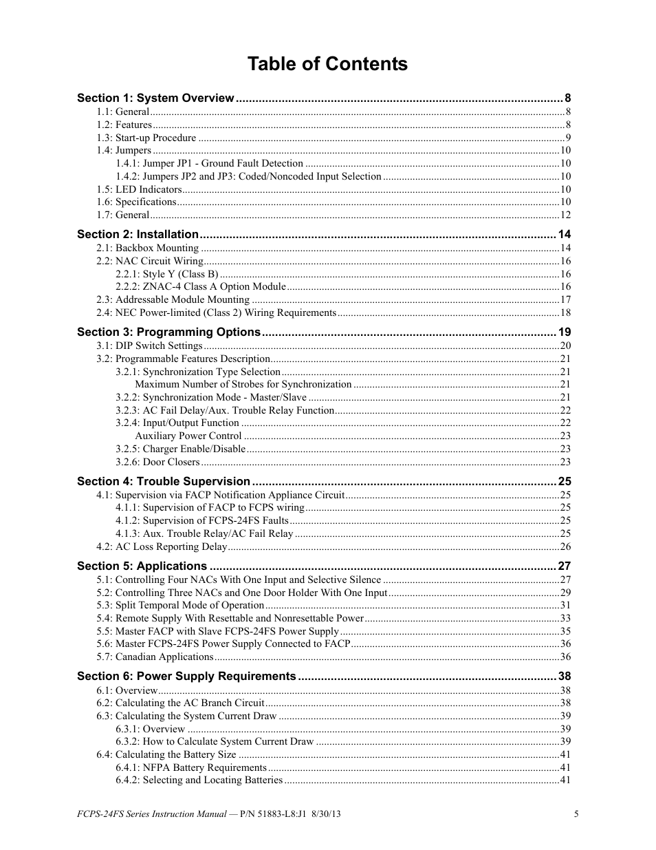 Fire-Lite FCPS Series Field Charger/Power Supply User Manual | Page 5 / 48