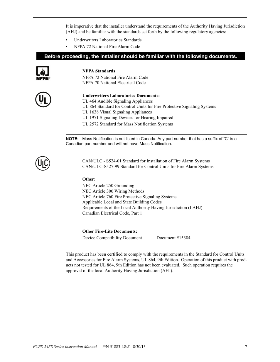 Fire-Lite FCPS Series Field Charger/Power Supply User Manual | Page 7 / 48