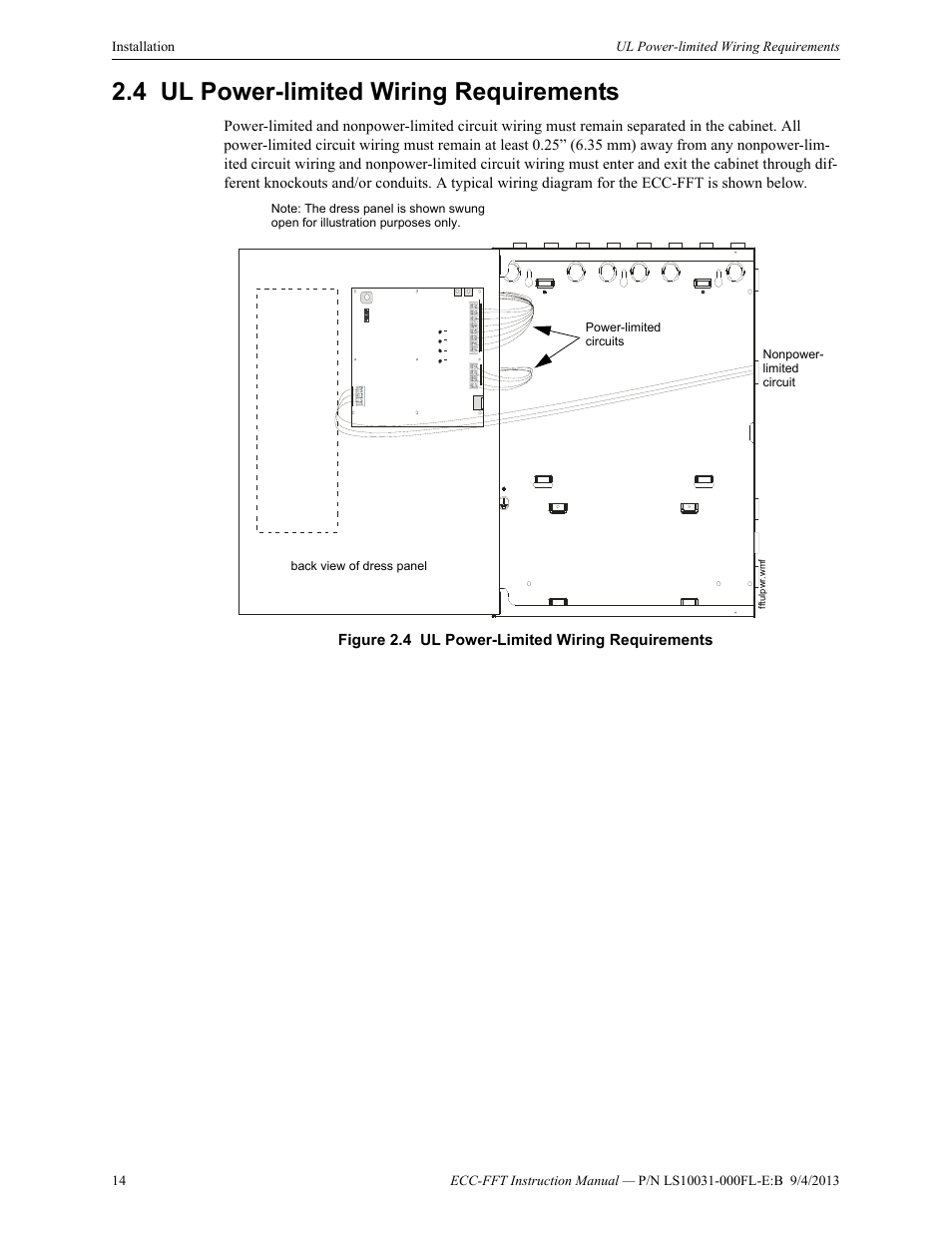 4 ul power-limited wiring requirements, Ul power-limited wiring requirements | Fire-Lite ECC-FFT Firefighters Telephone User Manual | Page 14 / 32