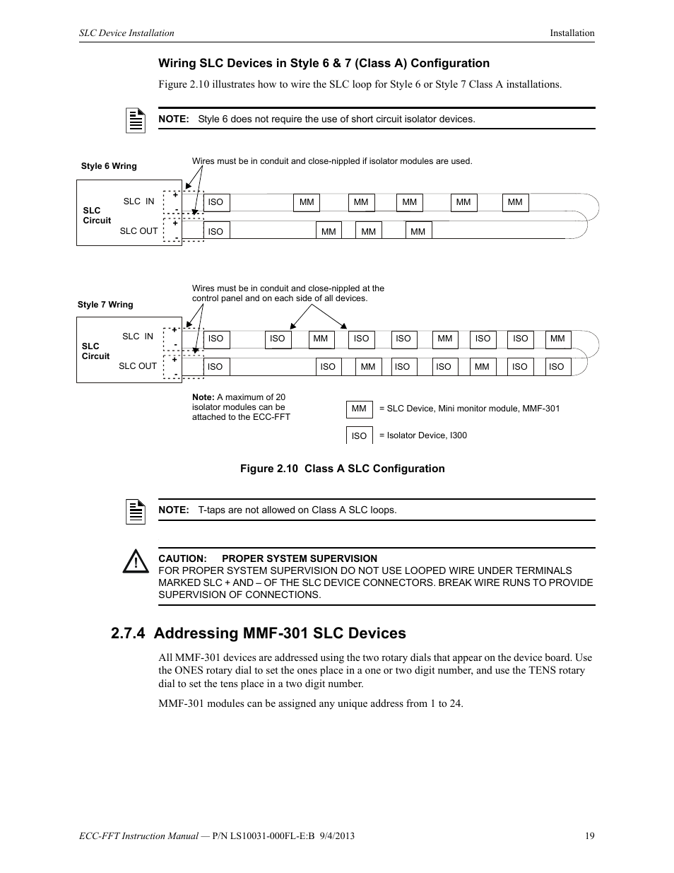 4 addressing mmf-301 slc devices, Addressing mmf-301 slc devices | Fire-Lite ECC-FFT Firefighters Telephone User Manual | Page 19 / 32