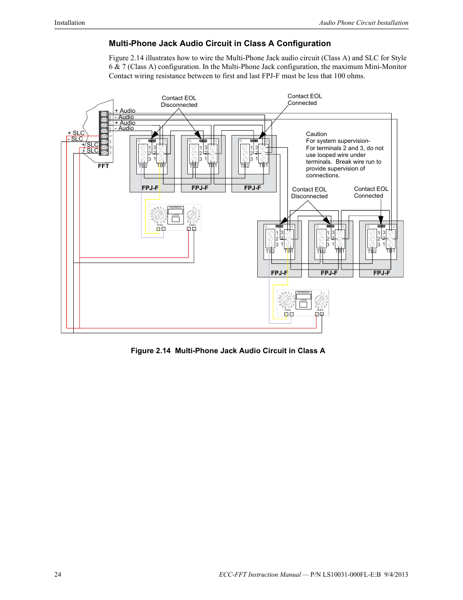 Slc - slc + slc - slc | Fire-Lite ECC-FFT Firefighters Telephone User Manual | Page 24 / 32