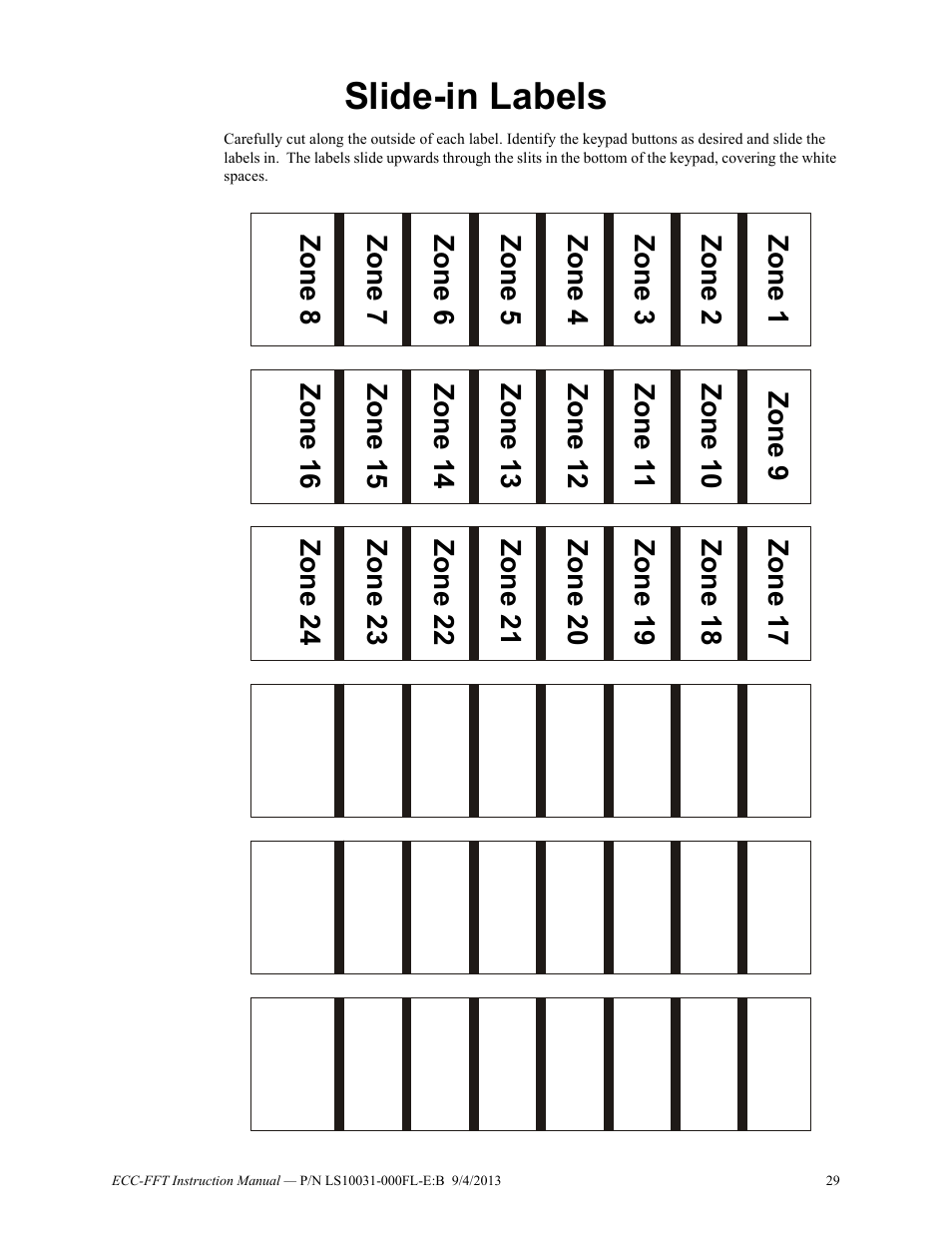 Slide-in labels | Fire-Lite ECC-FFT Firefighters Telephone User Manual | Page 29 / 32