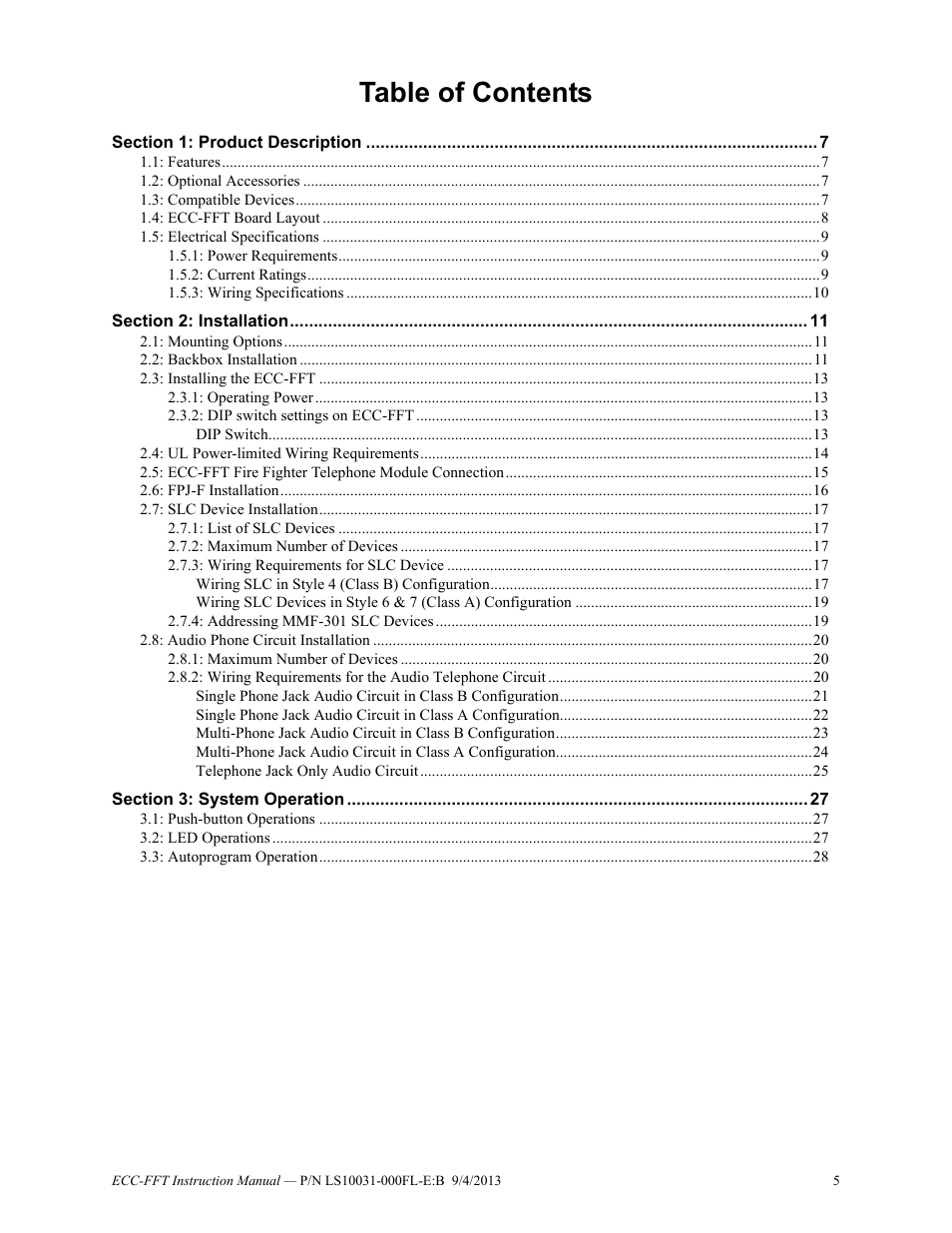 Fire-Lite ECC-FFT Firefighters Telephone User Manual | Page 5 / 32
