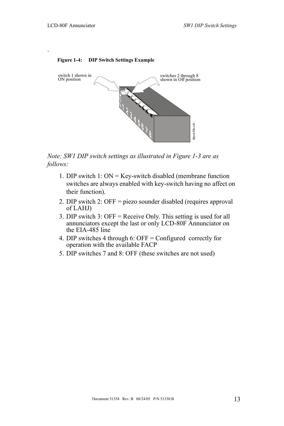 Fire-Lite LCD-80F Remote LCD Annunciator User Manual | Page 13 / 36
