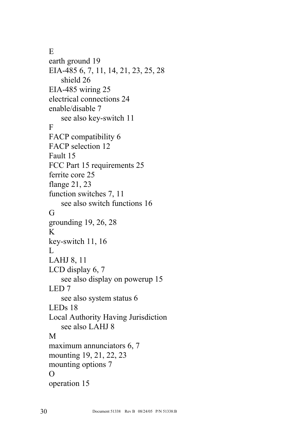 Fire-Lite LCD-80F Remote LCD Annunciator User Manual | Page 30 / 36