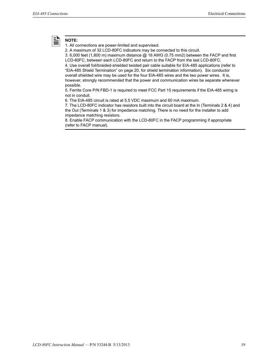 Fire-Lite LCD-80FC Remote Fire Indicator User Manual | Page 19 / 28