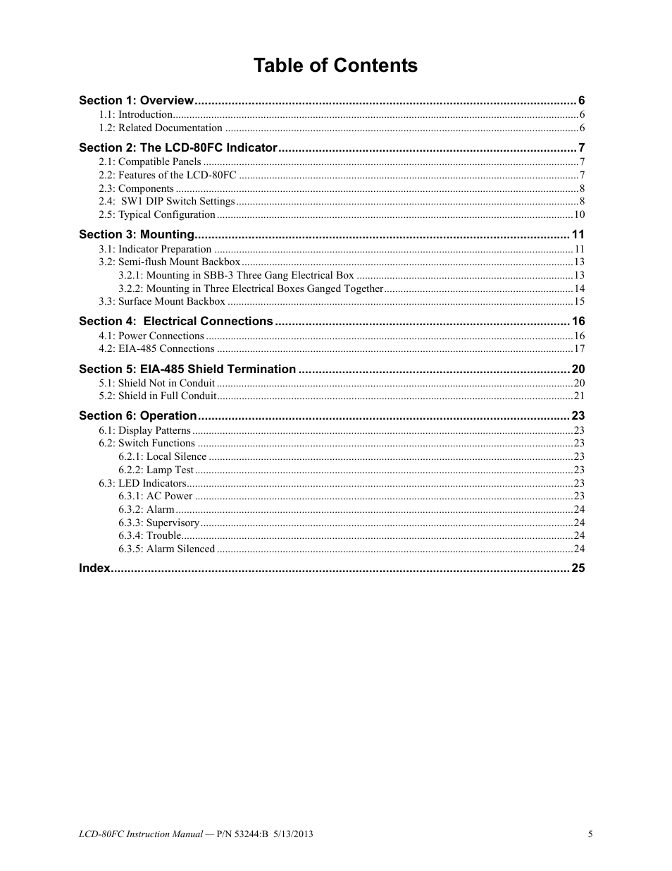 Fire-Lite LCD-80FC Remote Fire Indicator User Manual | Page 5 / 28