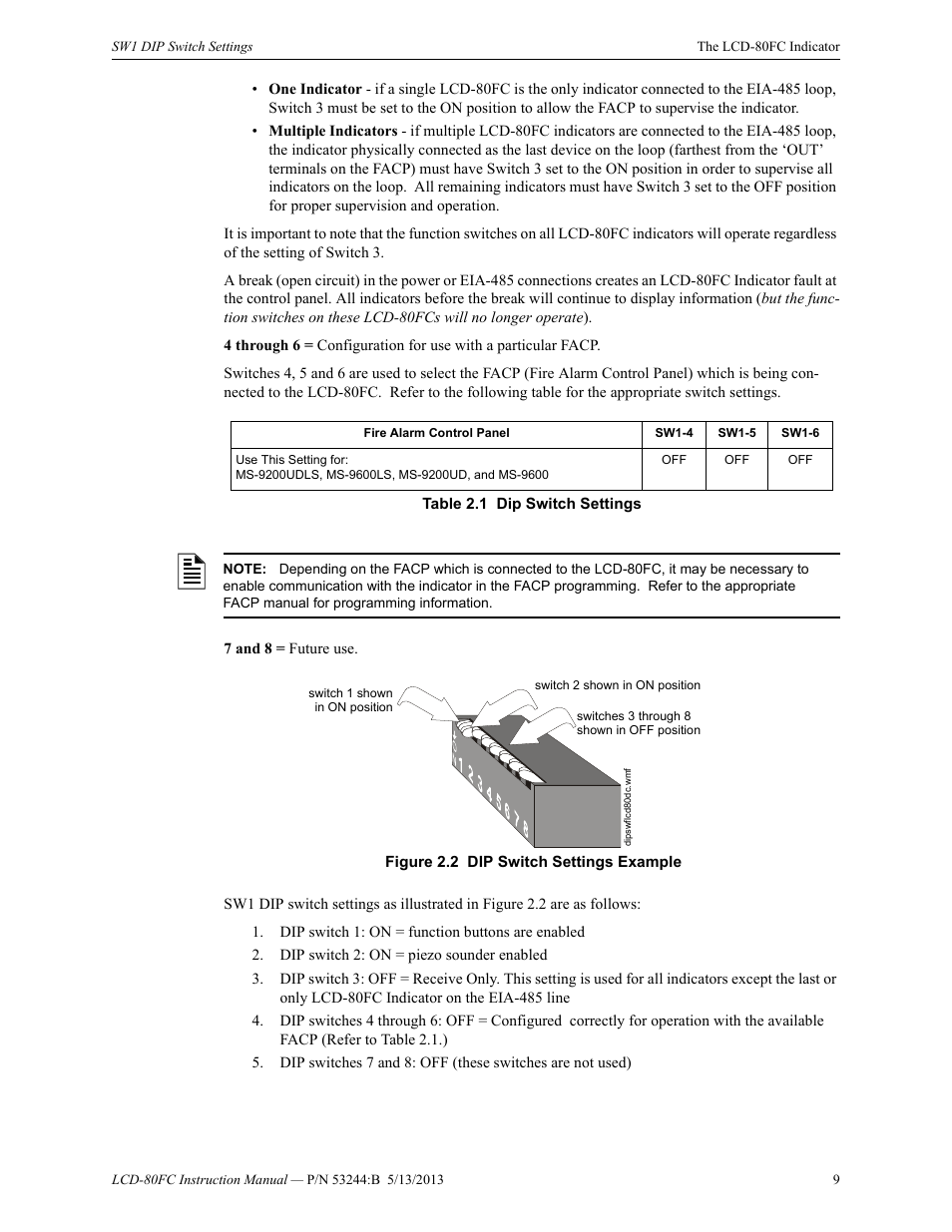 Fire-Lite LCD-80FC Remote Fire Indicator User Manual | Page 9 / 28