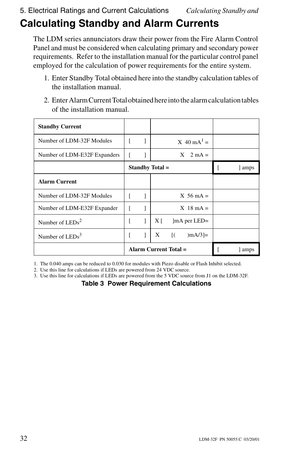 Calculating standby and alarm currents | Fire-Lite LDM-32F Lamp Drivers User Manual | Page 32 / 64