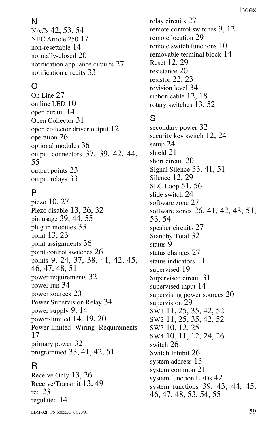 Fire-Lite LDM-32F Lamp Drivers User Manual | Page 59 / 64