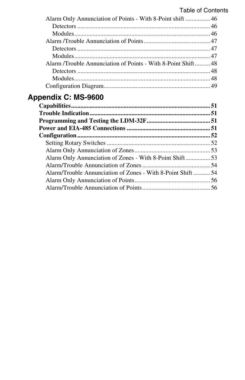 Appendix c: ms-9600 | Fire-Lite LDM-32F Lamp Drivers User Manual | Page 7 / 64