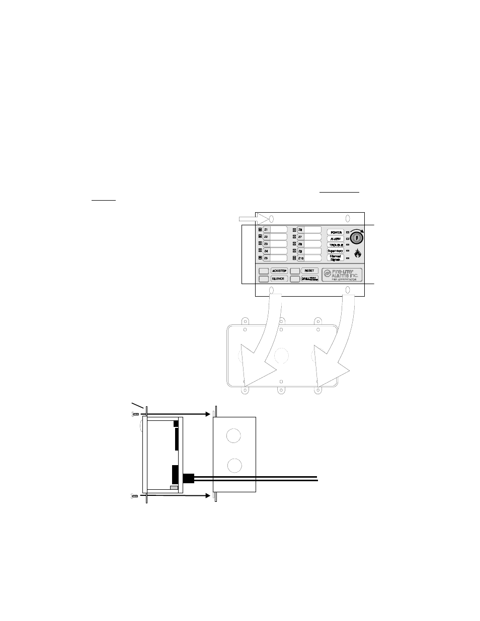 Figure 2-3: semi-flush mounting | Fire-Lite LED-10 Series Remote Fire Annunciator User Manual | Page 14 / 28