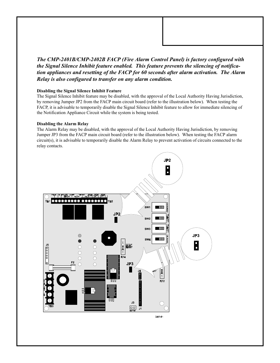 Fire-Lite CMP-2402B Addendum Testing FACP User Manual | 1 page