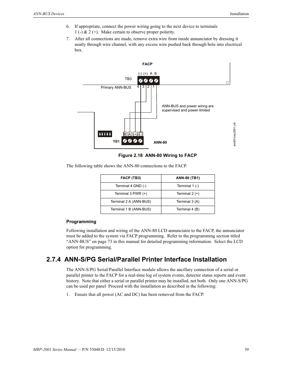 Fire-Lite MRP-2001C PRE-ACTION/DELUGE CONTROL PANEL User Manual | Page 39 / 144