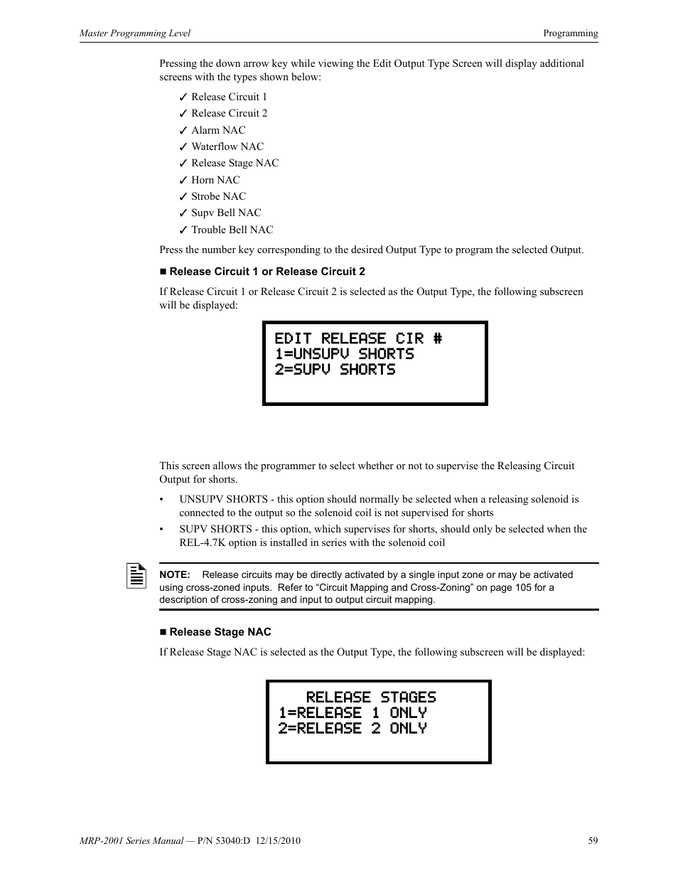 Fire-Lite MRP-2001C PRE-ACTION/DELUGE CONTROL PANEL User Manual | Page 59 / 144