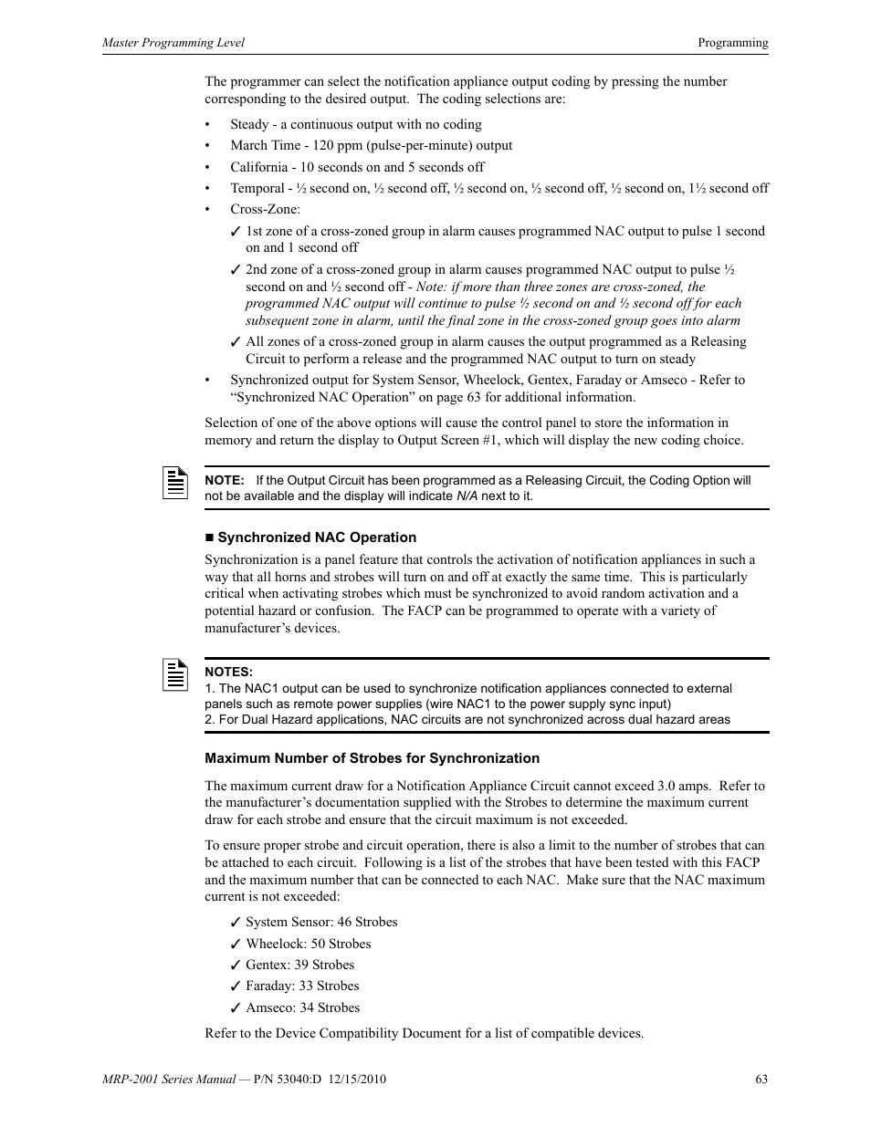 Fire-Lite MRP-2001C PRE-ACTION/DELUGE CONTROL PANEL User Manual | Page 63 / 144