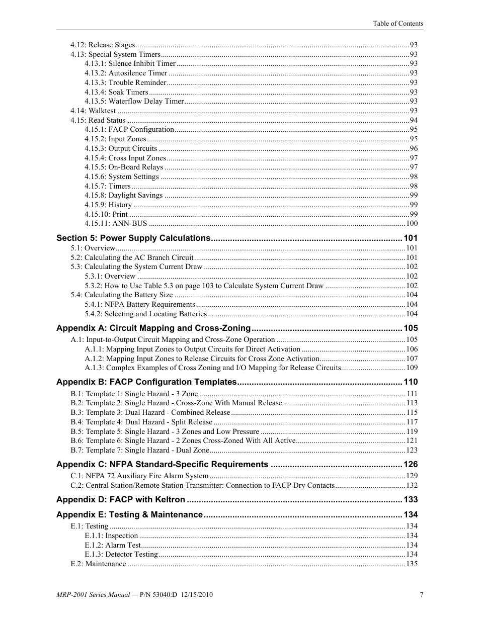 Fire-Lite MRP-2001C PRE-ACTION/DELUGE CONTROL PANEL User Manual | Page 7 / 144