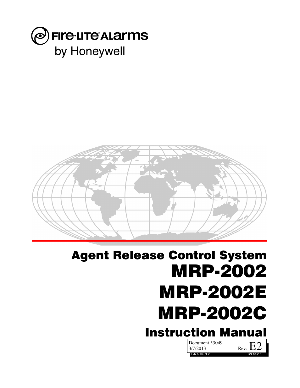 Fire-Lite MRP-2002C Agent Release Control Panel User Manual | 176 pages