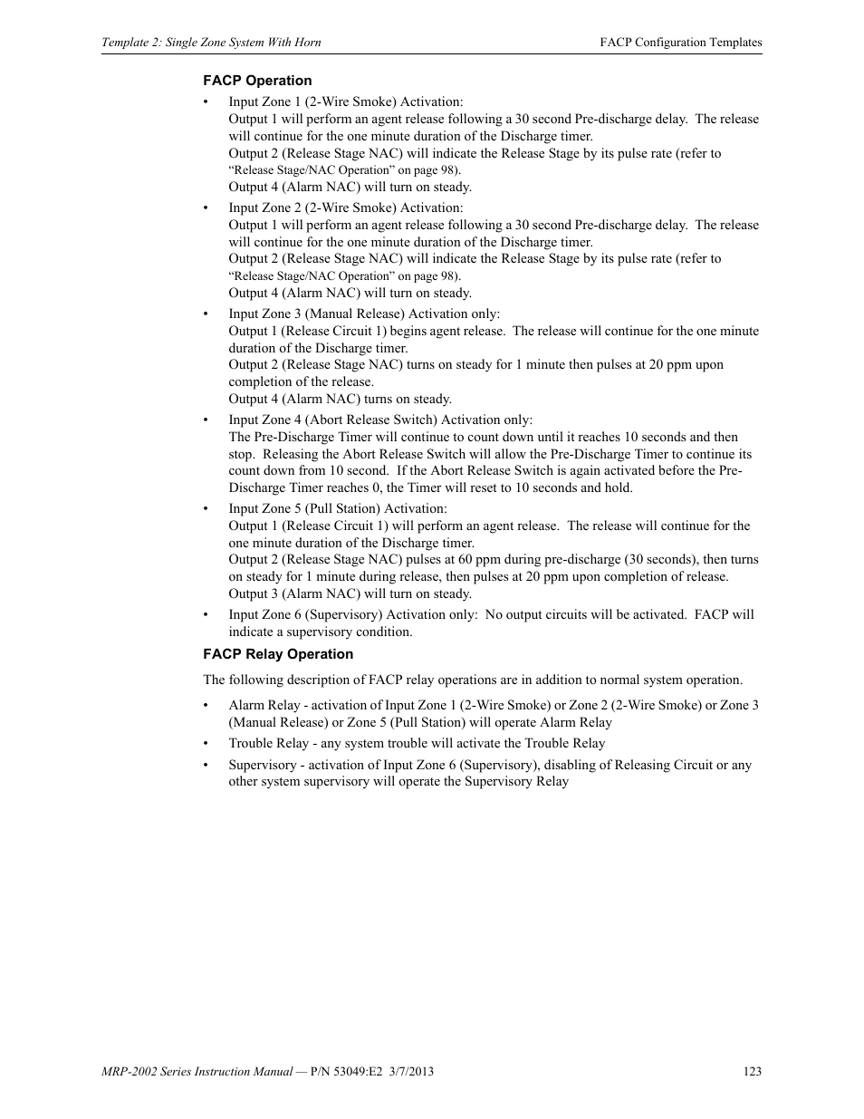Fire-Lite MRP-2002C Agent Release Control Panel User Manual | Page 123 / 176