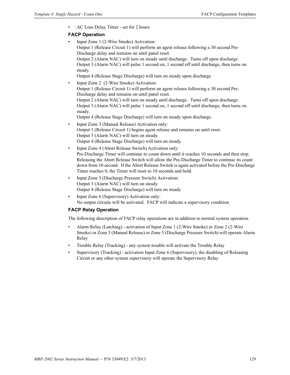 Fire-Lite MRP-2002C Agent Release Control Panel User Manual | Page 129 / 176