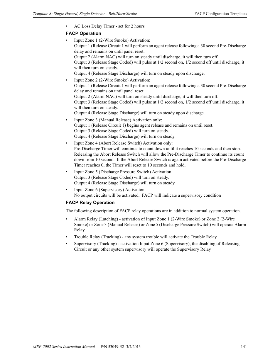 Fire-Lite MRP-2002C Agent Release Control Panel User Manual | Page 141 / 176