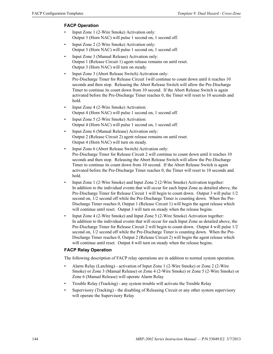 Fire-Lite MRP-2002C Agent Release Control Panel User Manual | Page 144 / 176