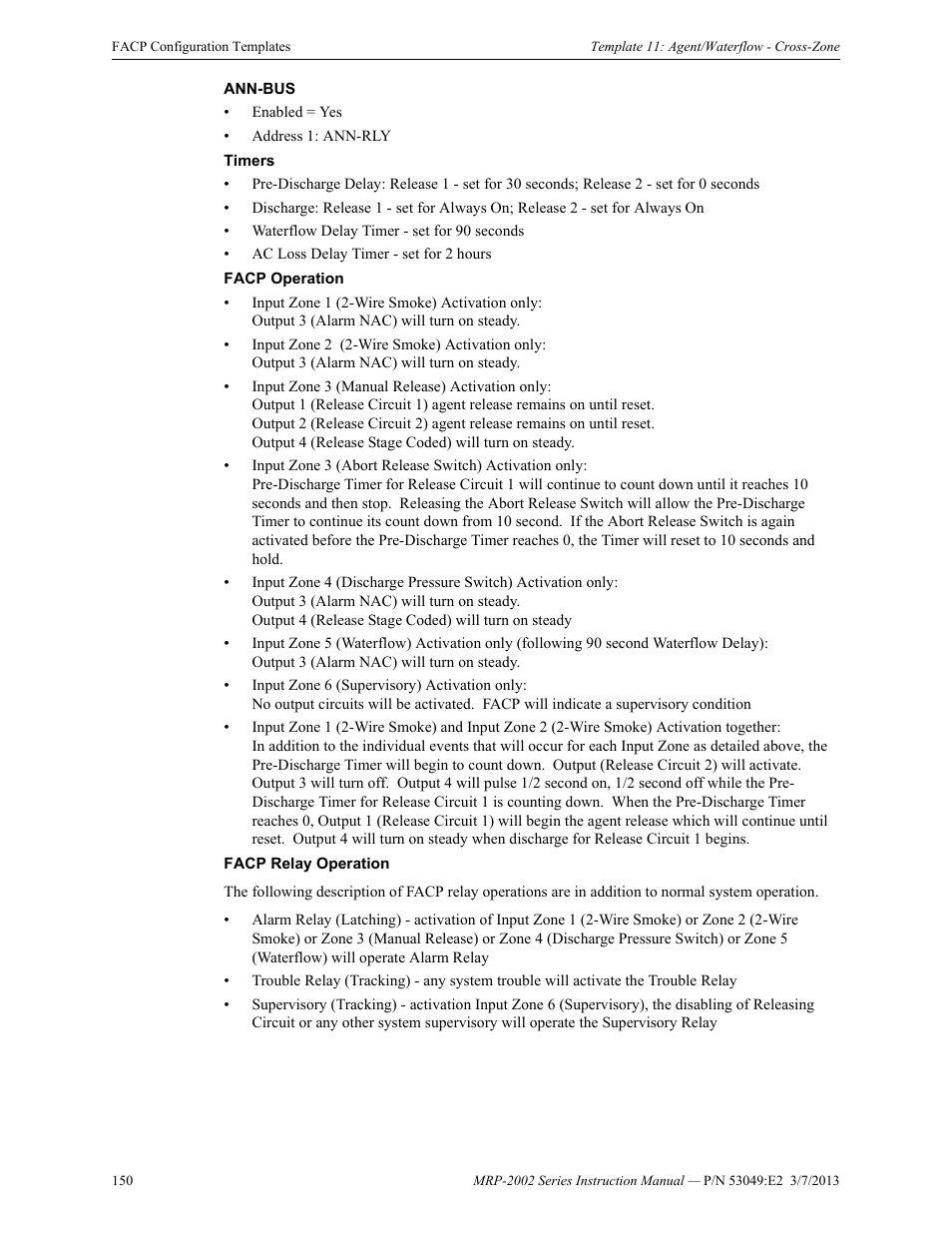 Fire-Lite MRP-2002C Agent Release Control Panel User Manual | Page 150 / 176