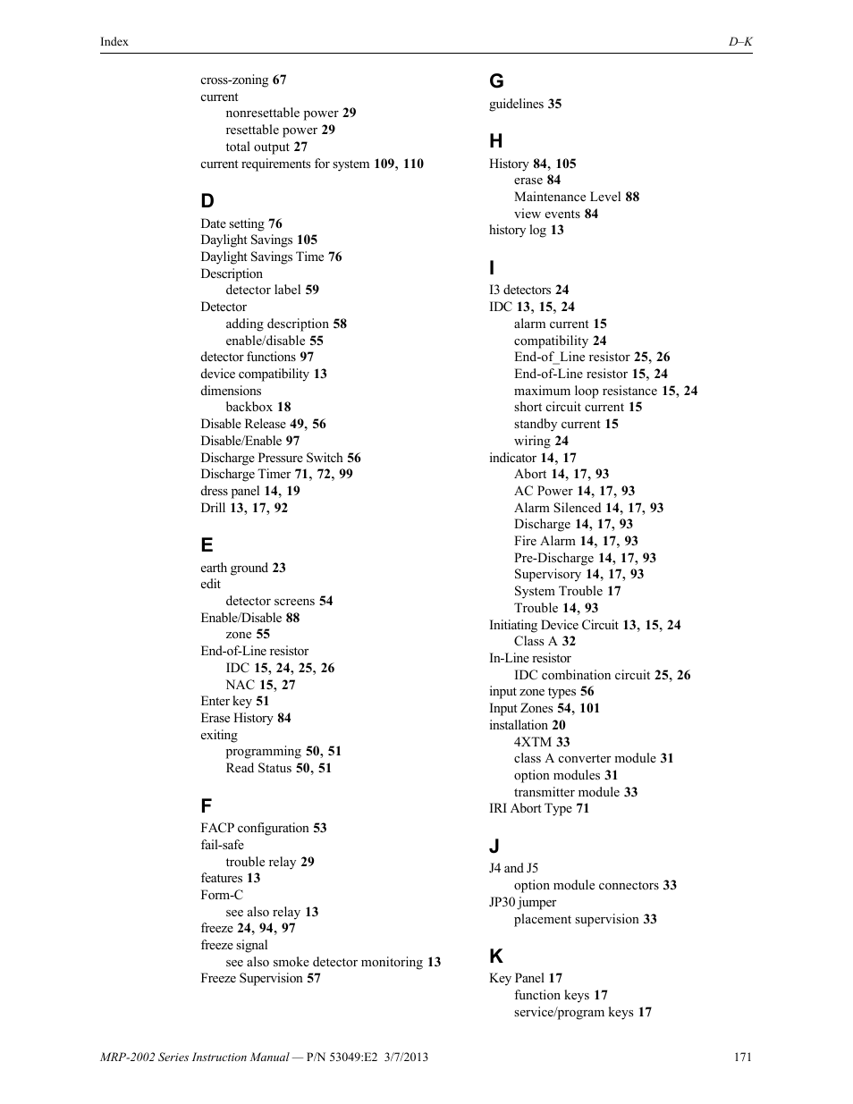 Fire-Lite MRP-2002C Agent Release Control Panel User Manual | Page 171 / 176