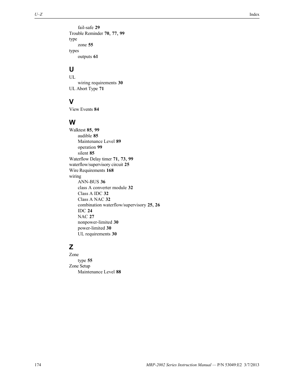 Fire-Lite MRP-2002C Agent Release Control Panel User Manual | Page 174 / 176