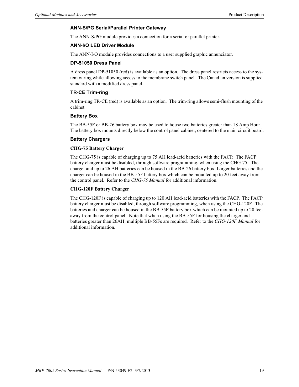 Fire-Lite MRP-2002C Agent Release Control Panel User Manual | Page 19 / 176