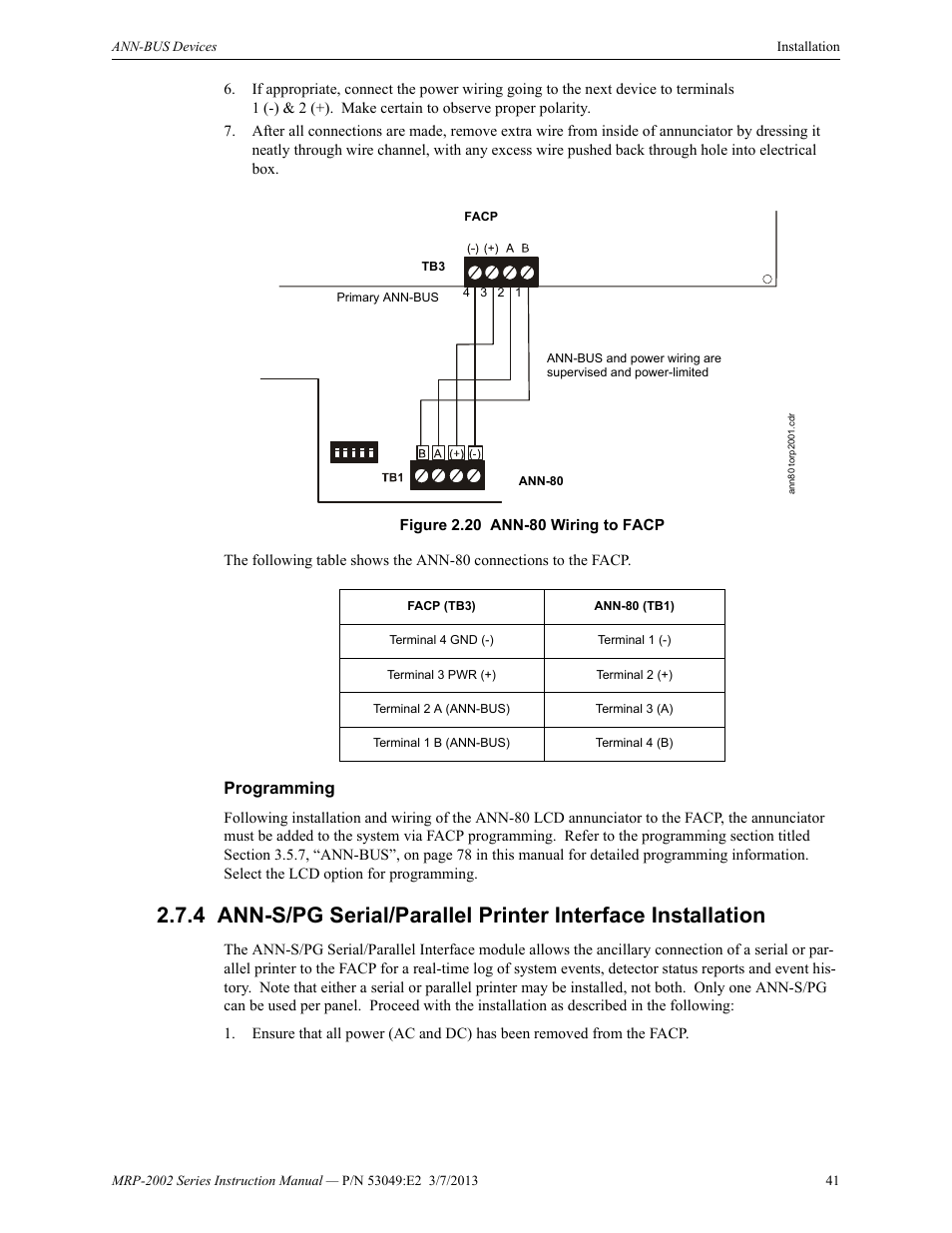 Programming | Fire-Lite MRP-2002C Agent Release Control Panel User Manual | Page 41 / 176