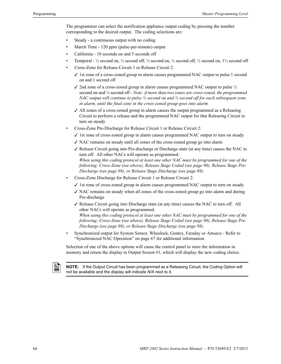 Fire-Lite MRP-2002C Agent Release Control Panel User Manual | Page 66 / 176