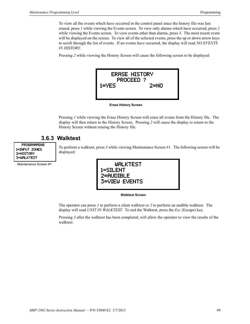 3 walktest, Walktest | Fire-Lite MRP-2002C Agent Release Control Panel User Manual | Page 89 / 176