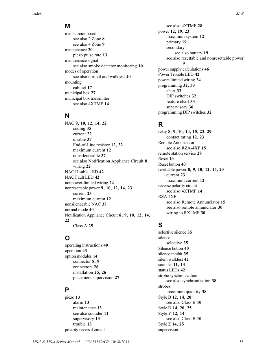 Fire-Lite MS-4E Fire Alarm Control Panel User Manual | Page 53 / 56