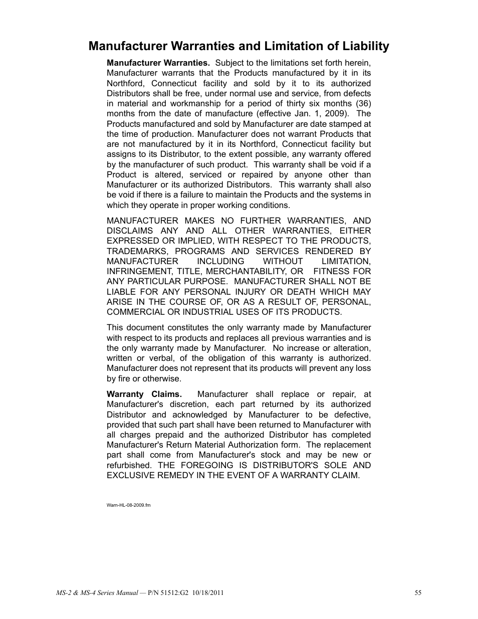 Fire-Lite MS-4E Fire Alarm Control Panel User Manual | Page 55 / 56