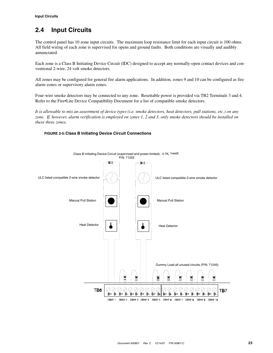 4 input circuits | Fire-Lite MS-2410BC Conventional Control Panel User Manual | Page 23 / 64