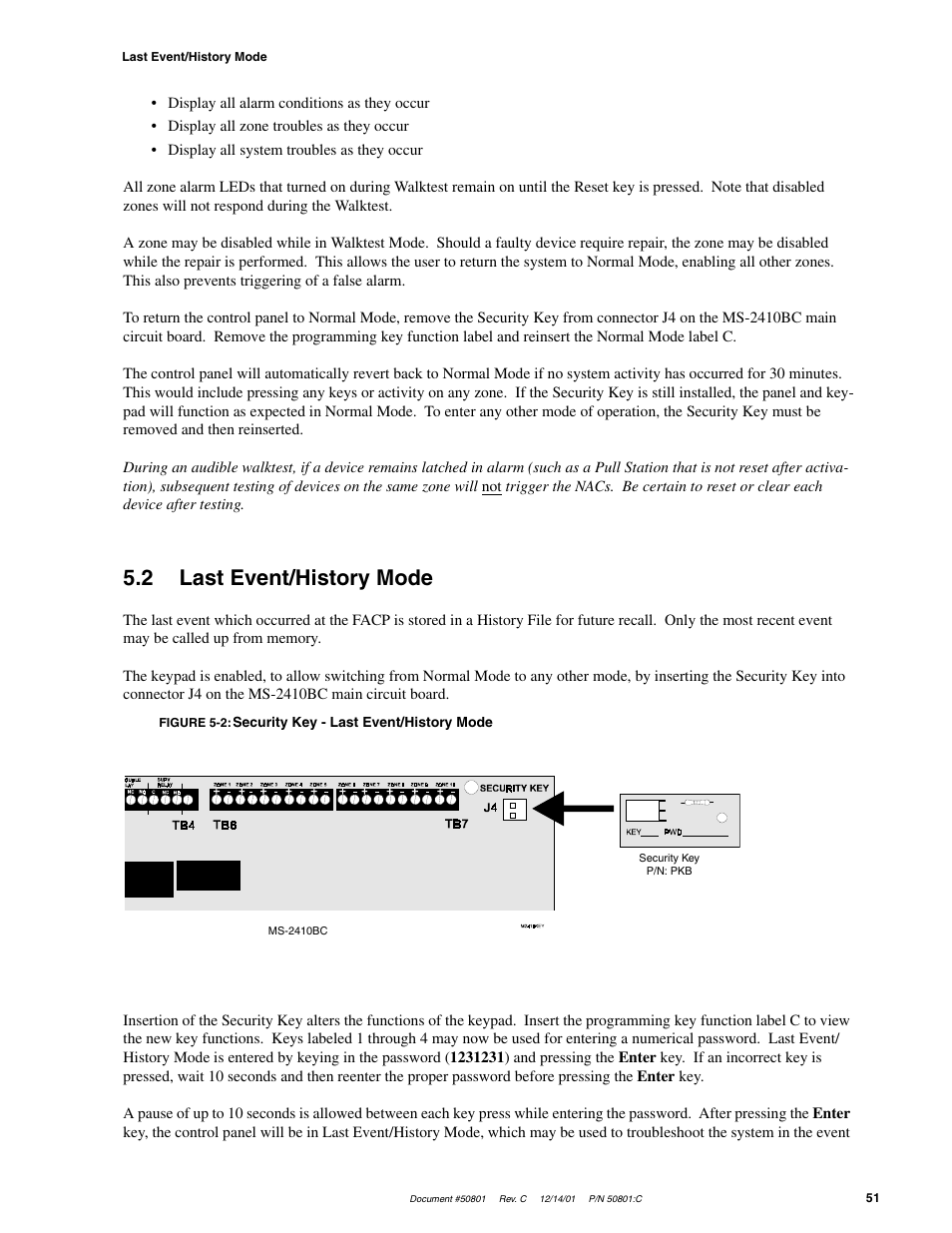 2 last event/history mode | Fire-Lite MS-2410BC Conventional Control Panel User Manual | Page 51 / 64