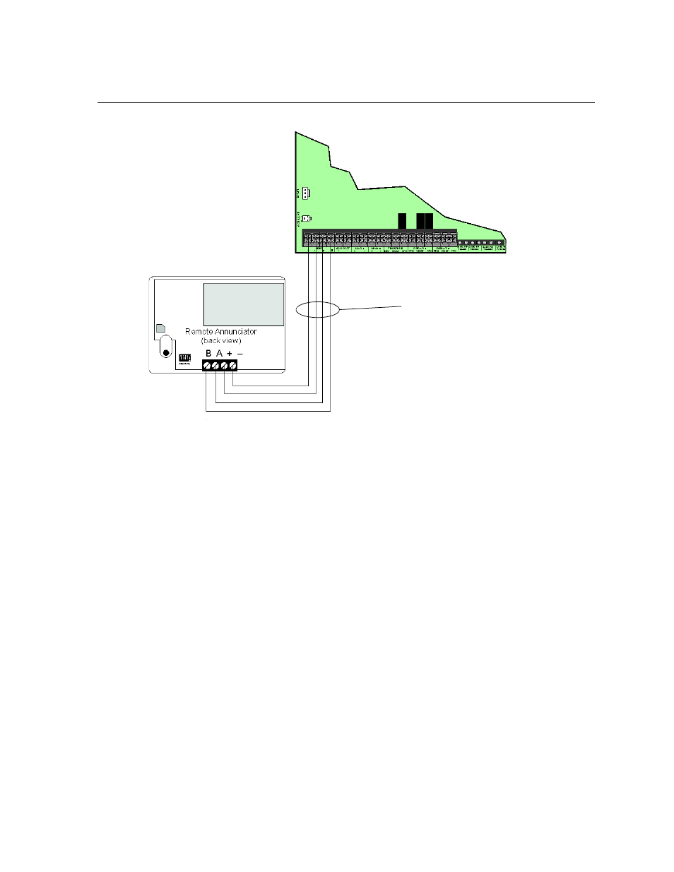 6 model ann-80 connection to the panel, Model ann-80 connection to the panel -12, Connect the ann-80 to the panel (see section 4.6) | Fire-Lite MS-25E Addressable Fire Control Panel User Manual | Page 42 / 106