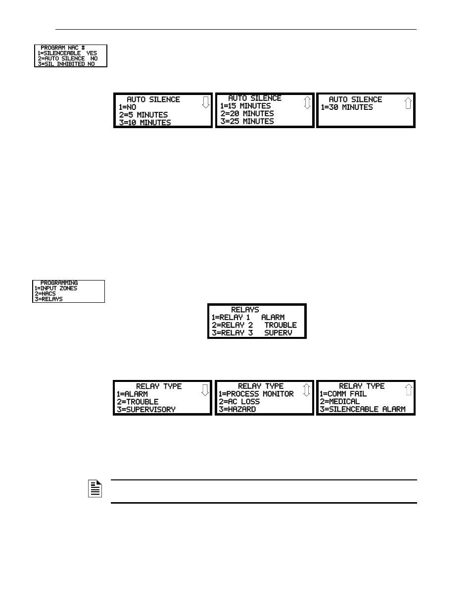 Auto silence, Silence inhibited, 3 relays | 4 system setup, Auto silence silence inhibited, Relays 3.5.4: system setup | Fire-Lite MS-10UD Series FACP User Manual | Page 69 / 144