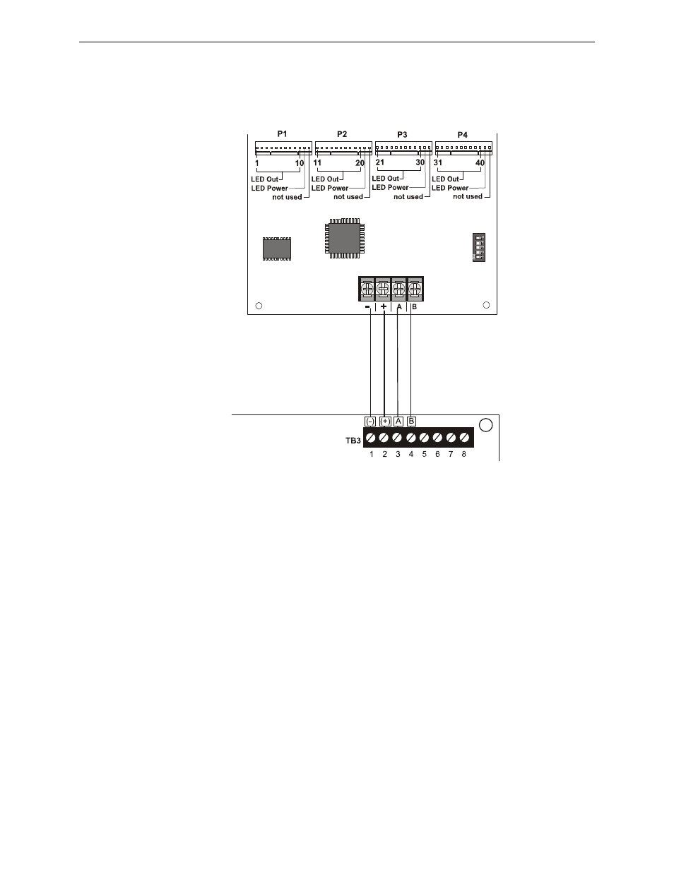 Ann-i/o connection to facp, Ann-i/o module led wiring | Fire-Lite MS-9050UDC Addressable Fire Alarm Control Panel User Manual | Page 47 / 192