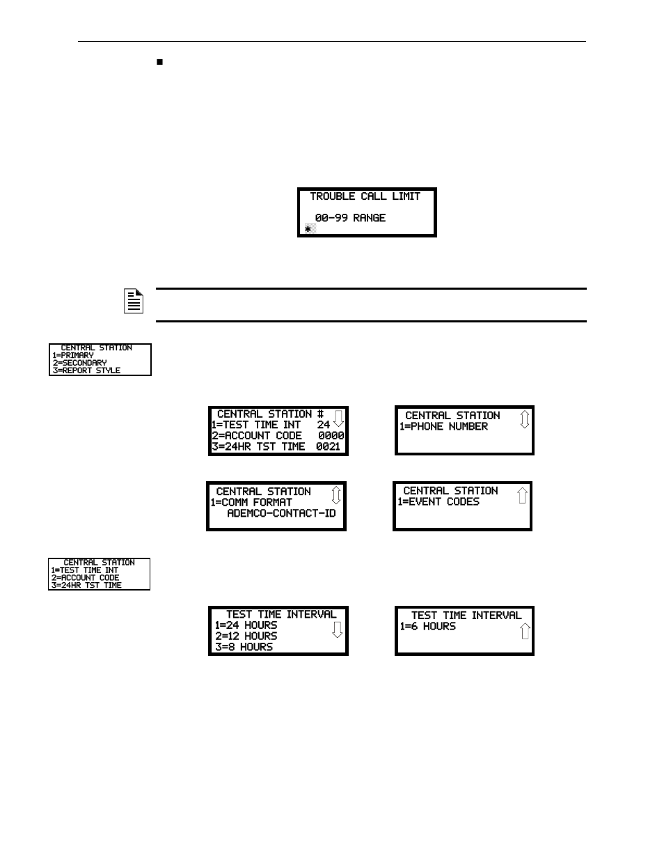 Test time interval, C entral station primary | Fire-Lite MS-9200UDLSC Addressable Fire Alarm Control Panel User Manual | Page 120 / 200