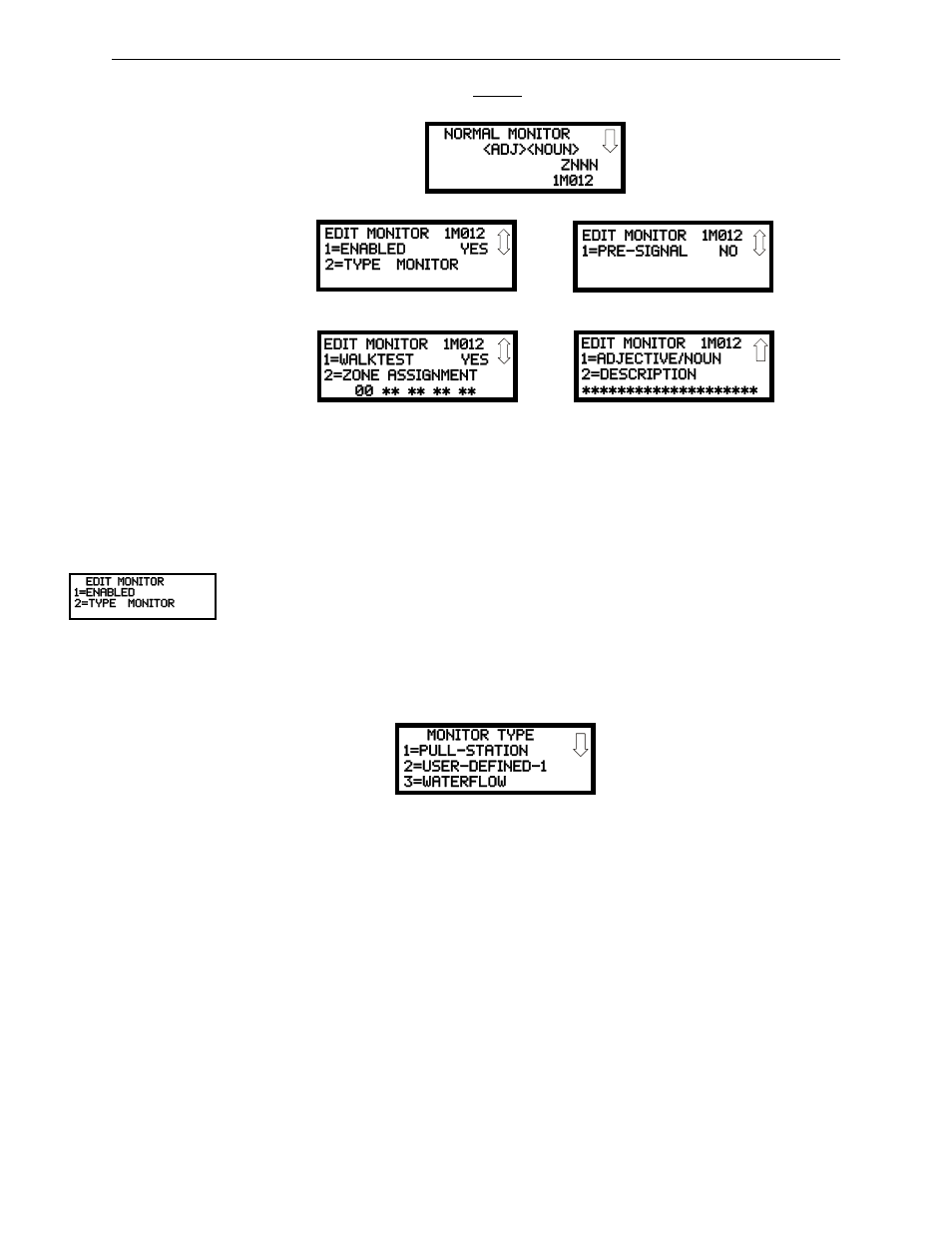 Enable/disable module, Type monitor, Enable/disable module type monitor | Fire-Lite MS-9200UDLSC Addressable Fire Alarm Control Panel User Manual | Page 77 / 200