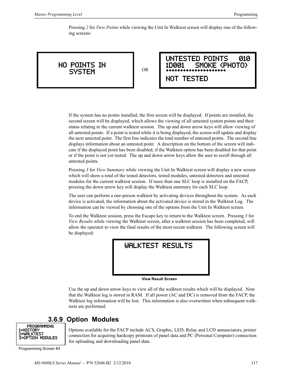 9 option modules, Option modules | Fire-Lite MS-9600LSC Addressable Fire Alarm Control Panel User Manual | Page 117 / 208