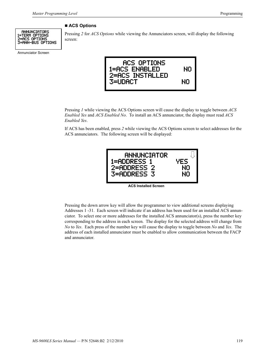 Fire-Lite MS-9600LSC Addressable Fire Alarm Control Panel User Manual | Page 119 / 208