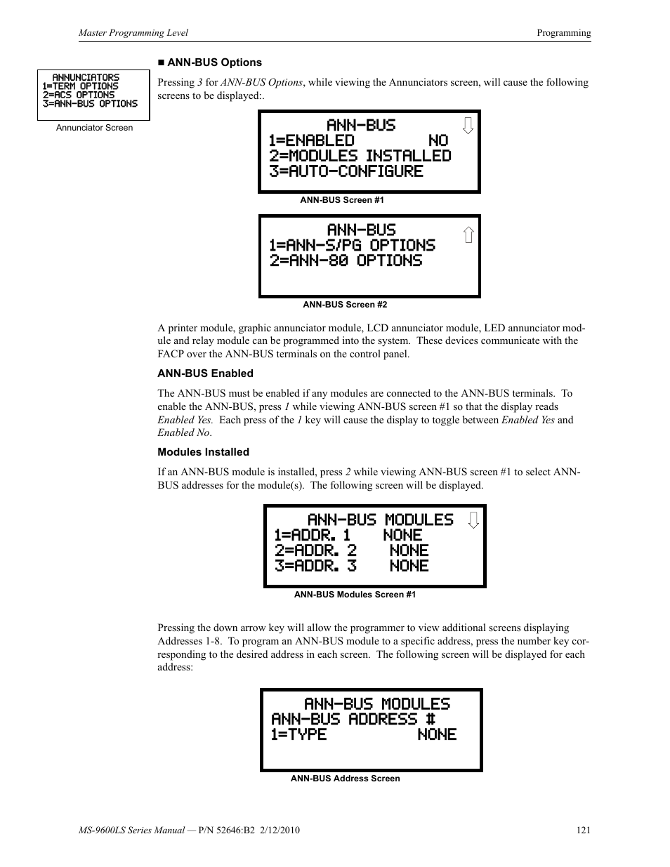 Fire-Lite MS-9600LSC Addressable Fire Alarm Control Panel User Manual | Page 121 / 208